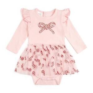 NEW SWEET WINK kid's confetti long sleeve tutu bodysuit in candy cane